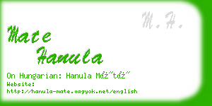 mate hanula business card